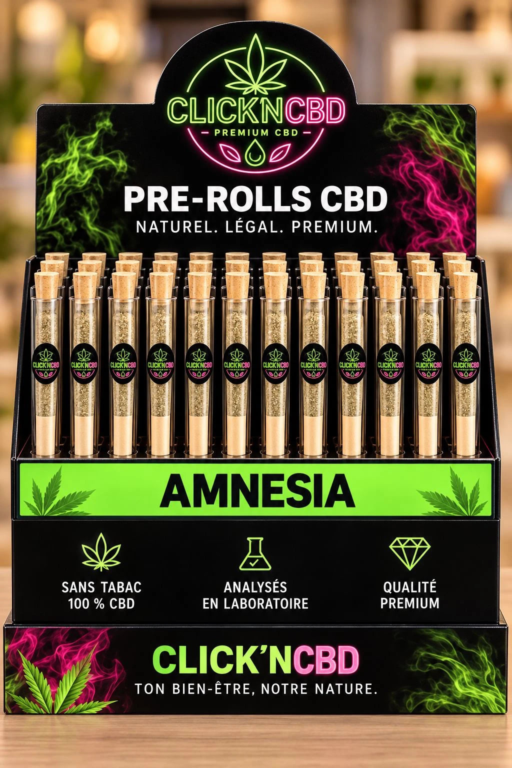Pré-rolls CBD Amnesia Click'nCBD